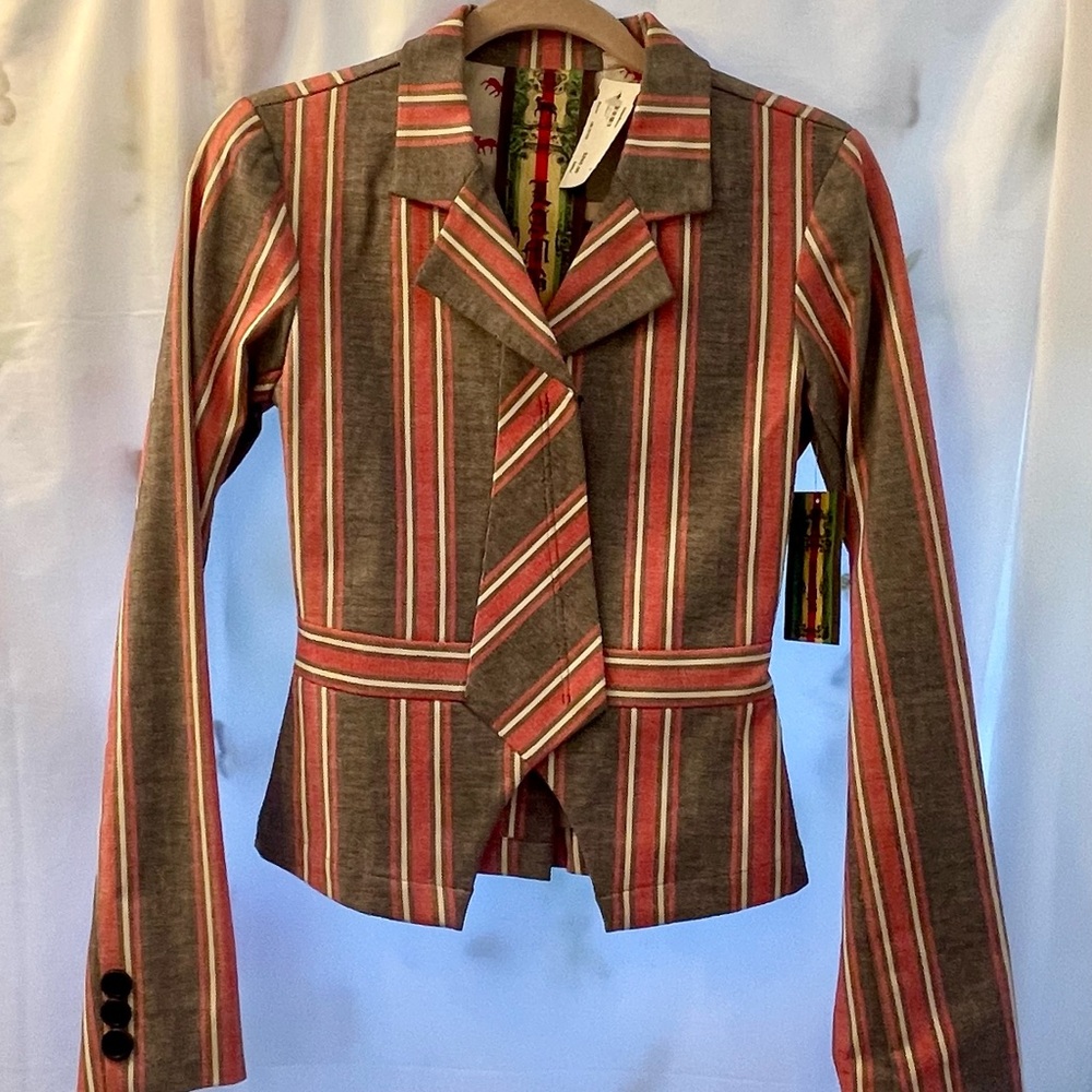 Gwen Stefani L.A.M.B Stretch Canvas Tie Front Blazer Y2K